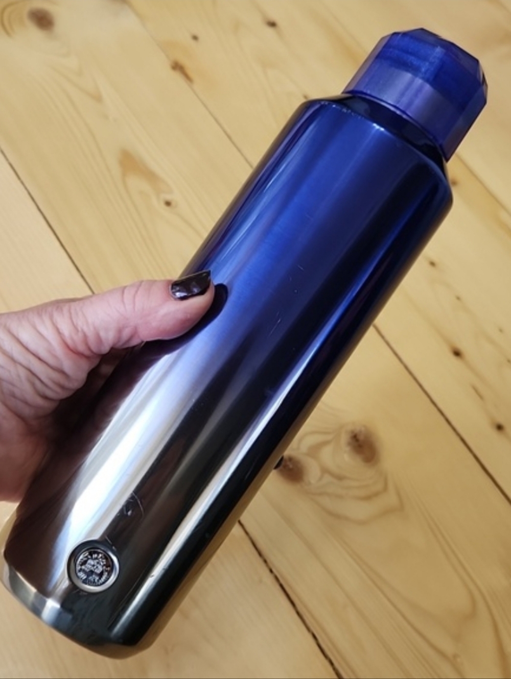 Starbucks 2023 Silver Glacier Blue Ombre Jewel Lid SS Bottle Tumbler